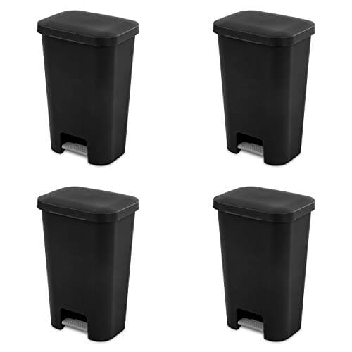 Sterilite 11.9 Gallon Large StepOn Wastebasket (4-Pack)