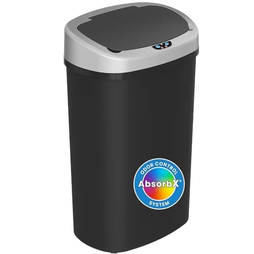 iTouchless 13 Gallon Oval Plastic Sensor Can