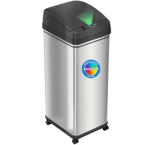 iTouchless 13 Gallon Sensor Can with Wheels