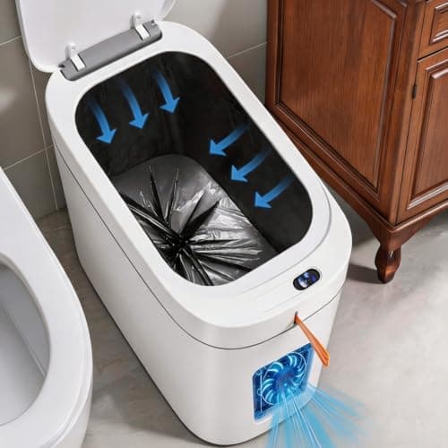 Gleynest 3.5 Gallon Automatic Bathroom Trash Can with One-Pull Self Sealing