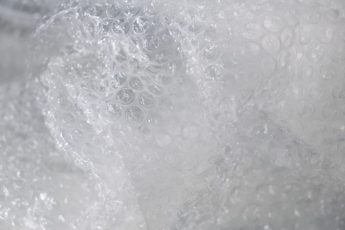 Roll of plastic film on a shelf