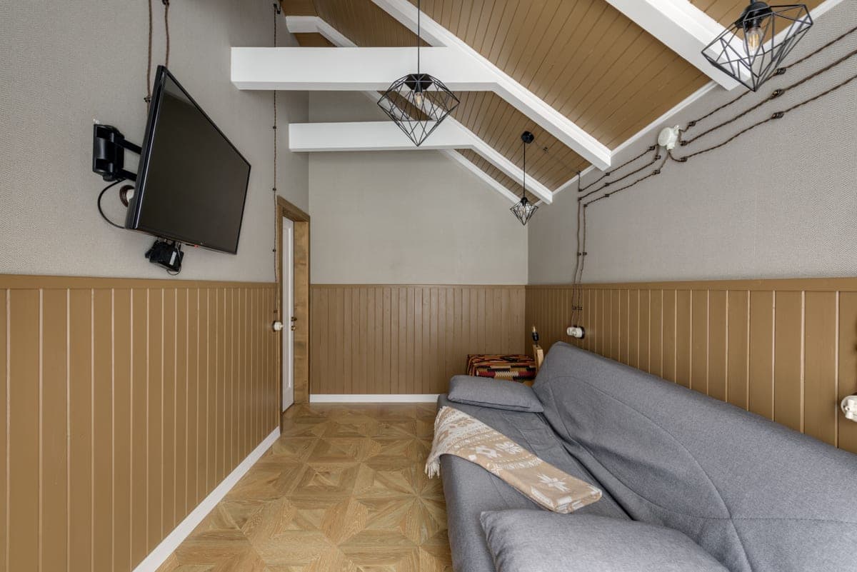Narrow gap between furniture in a room