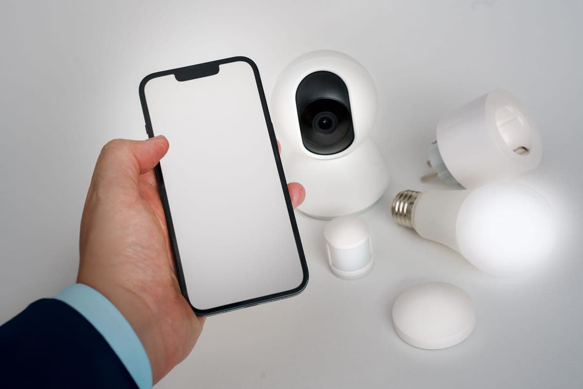 Hand passing over a motion sensor on a kitchen trash can