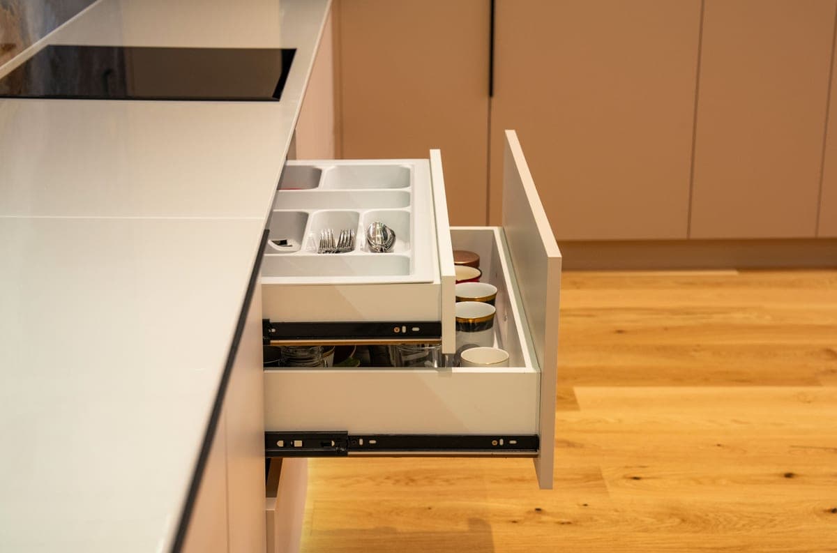 Contemporary kitchen with integrated storage