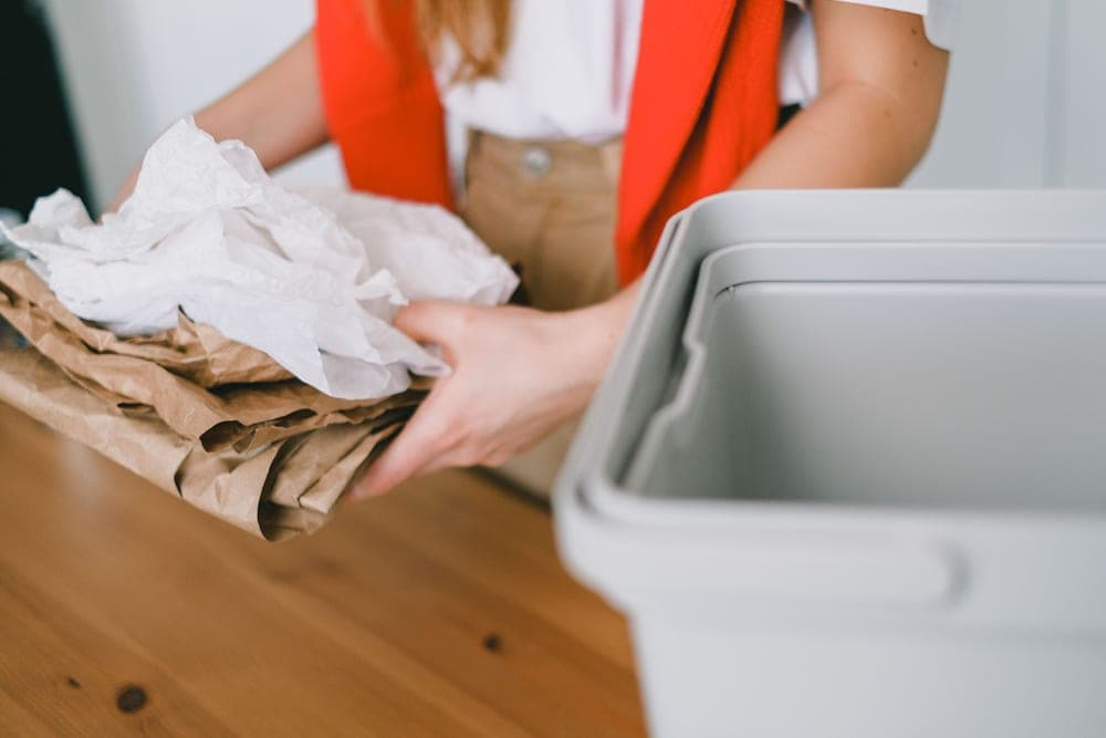 Dual compartment motion sensor recycling and trash can