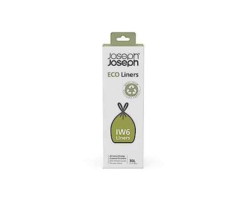 Joseph Joseph IW6 30 L / 7.9 Gallon Eco Recycled Bin Liners, 20 Pack