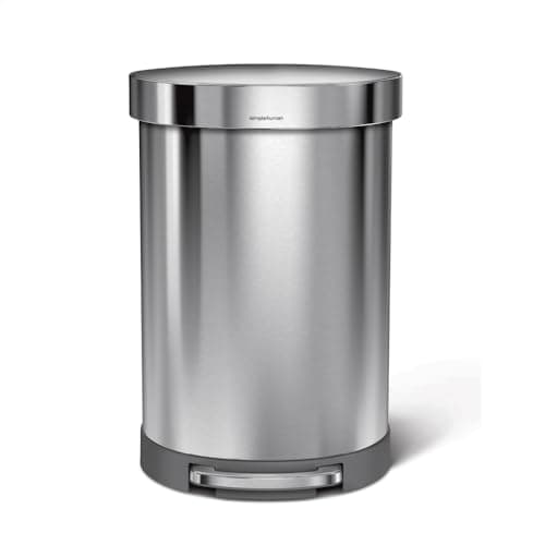 simplehuman 60L Semi-Round Step Can with Liner Rim