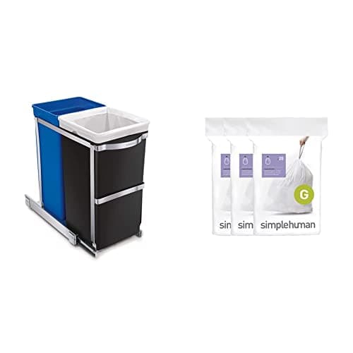 simplehuman 35L Dual Compartment Under-Counter Pull-Out Can