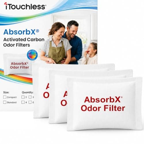 iTouchless AbsorbX Natural Activated Carbon Odor Filter Refills